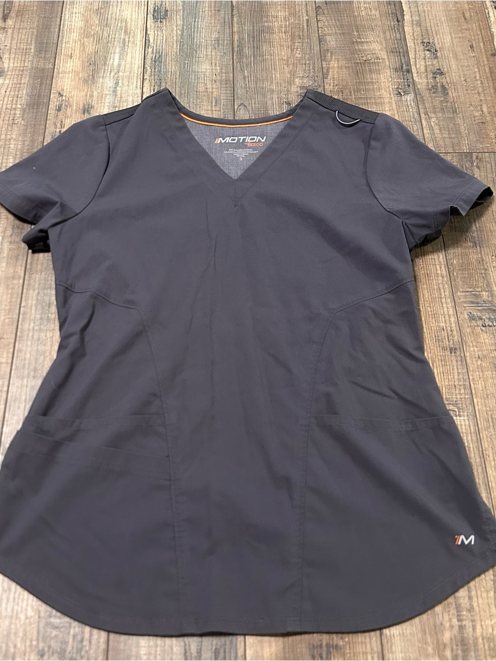 Motion by Barco Scrub Top Womens Small Gray Panel‎ Medical Dental Vet Tech